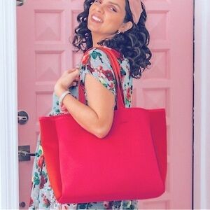 Summersalt pink and red neoprene bag New With Tag
